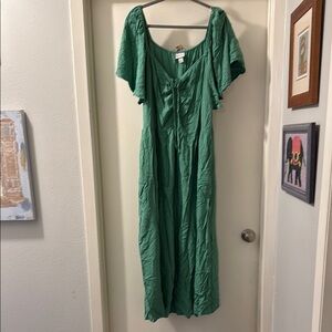 Ava & Viv Green Flutter Sleeve Maxi Sundress